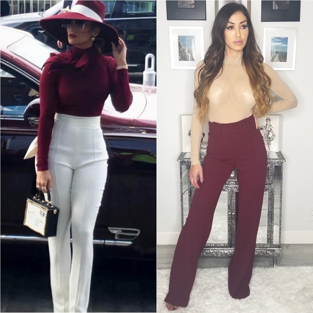 Burgundy High Waisted Pants